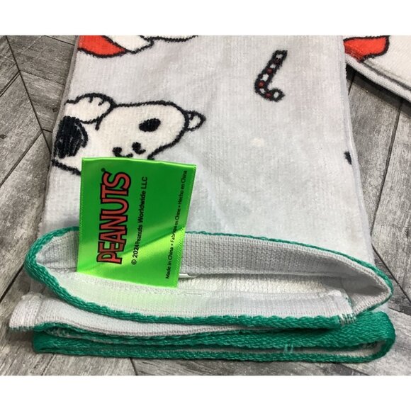 2 Snoopy Christmas Hand Kitchen Towel Set Woodstock 15" x 25" Dishcloths - Picture 5 of 5